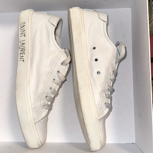Saint Laurent Malibu Sneakers In Smooth Leather Sz 40 - Picture 5 of 13